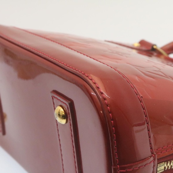 LOUIS VUITTON Vernis Rayures Alma BB Hand Bag Red LV Auth tp198 - Picture 10 of 16